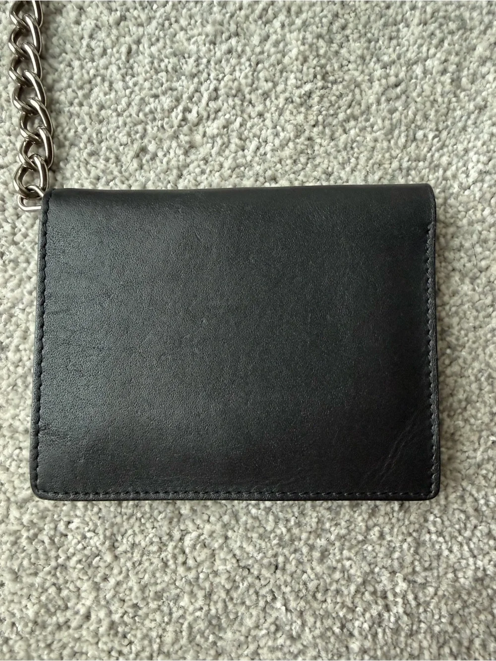 Harley-Davidson Genuine Leather Chain Biker Wallet Black Trifold 97766-07V